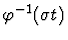 $\varphi^{-1}(\sigma t)$