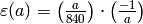 \eps(a) = \kr{a}{840}\cdot \kr{-1}{a}