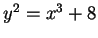 $ y^2 = x^3 + 8$