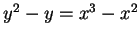 $ y^2 -y = x^3 - x^2$