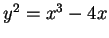 $ y^2 = x^3 - 4x$
