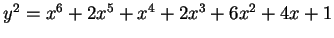 $ y^2 = x^6 + 2x^5 + x^4 + 2x^3 + 6x^2 + 4x + 1$