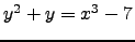 $y^2 + y = x^3 - 7$
