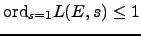 $\ord _{s=1} L(E,s) \leq 1$