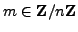 $ m\in \mathbb{Z}/n\mathbb{Z}{}$
