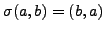 $ \sigma(a,b)=(b,a)$