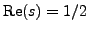 $ {\rm Re}(s)=1/2$
