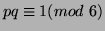 $ pq\equiv 1(mod\ 6)$