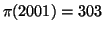 $ \pi(2001)=303$