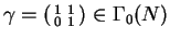 $ \gamma=\left(
\begin{smallmatrix}1&1\\ 0&1\end{smallmatrix}\right)\in\Gamma_0(N)$