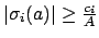 $ \vert\sigma_i(a)\vert\geq \frac{c_i}{A}$