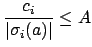 $\displaystyle \frac{c_i}{\vert\sigma_i(a)\vert}\leq A$