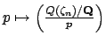 $ p\mapsto \left(\frac{Q(\zeta_n)/\mathbf{Q}}{p}\right)$