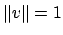 $ \left\Vert v\right\Vert=1$