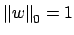 $ \left\Vert w\right\Vert _0=1$