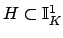 $ H\subset \mathbb{I}_K^1$