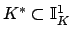 $ K^*\subset \mathbb{I}_K^1$