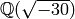 \mathbb{Q}(\sqrt{-30})