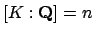 $ [K:\mathbf{Q}]=n$