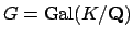 $ G=\Gal (K/\mathbf{Q})$