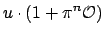 $\displaystyle u\cdot (1+\pi^n\O )$