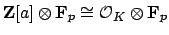 $ \mathbf{Z}[a]\otimes \mathbf{F}_p\cong \O _K\otimes \mathbf{F}_p$