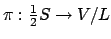 $ \pi: \frac{1}{2}S \to V/L$