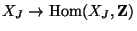 $ X_J \rightarrow \Hom(X_J,\mathbf{Z})$