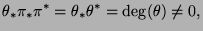 $\displaystyle \theta_*\pi_*\pi^*=\theta_*\theta^*=\deg(\theta)\neq 0,$