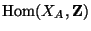 $ \Hom(X_A,\mathbf{Z})$