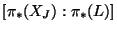 $\displaystyle [\pi_*(X_J):\pi_*(L)]$