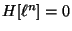 $ H[\ell^n] = 0$