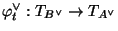 $ \varphi ^{\vee}_t:T_{B^{\vee}} \rightarrow T_{A^{\vee}}$