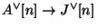 $ A^{\vee}[n] \rightarrow J^{\vee}[n]$