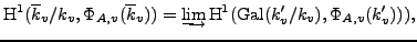 $ \H ^1(\overline{k}_v/k_v, \Phi_{A,v}(\overline{k}_v))[\mathfrak{m}]= 0$