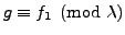 $ a_q(g)
\equiv a_q(f)\pmod{\lambda}$