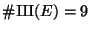 $ \char93 {\mbox{{\fontencoding{OT2}\fontfamily{wncyr}\fontseries{m}\fontshape{n}\selectfont Sh}}}(E)=9$