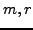 $ m, r$