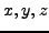 $ x,y,z$