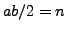 $ ab/2 = n$