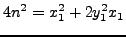 $\displaystyle 4n^2 = x_1^2 + 2 y_1^2 x_1
$